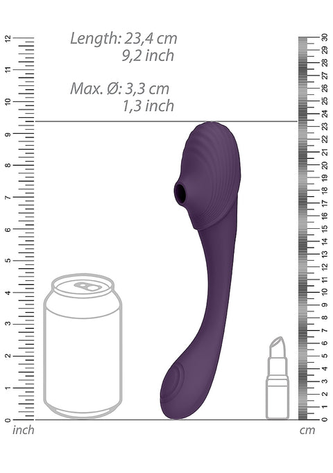 Vive Mirai Double-Ended Pulse Wave & Air Wave Bendable Vibrator - Purple