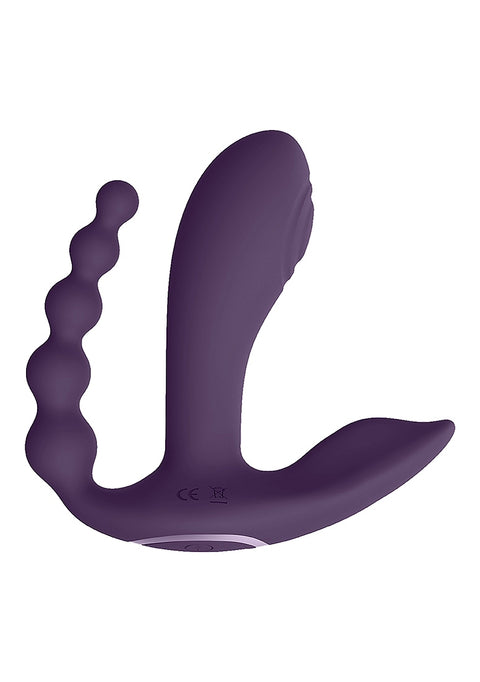 Vive Kata Rechargeable Triple Motor Hands-Free Silicone Vibrator - Purple