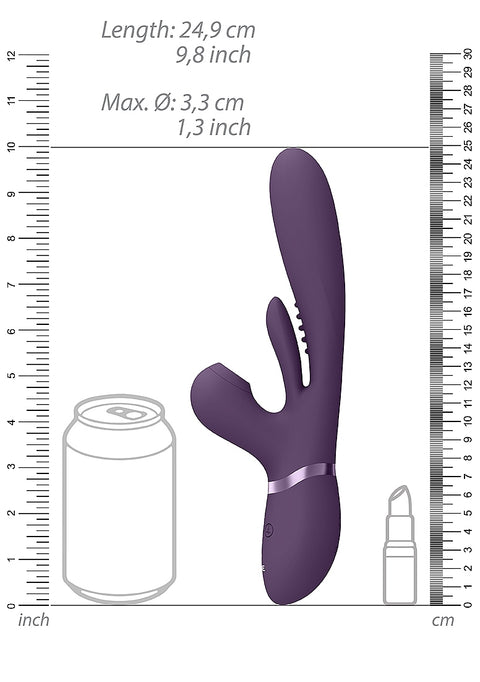 Vive Ena Thrusting G-Spot Flapper Air Wave Clit Stimulator - Purple