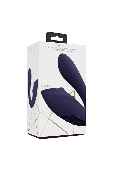 Vive Yuki Dual Motor G-Spot Vibrator with Massaging Beads - Purple