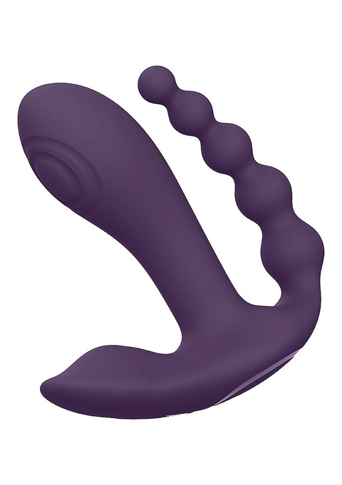 Vive Kata Rechargeable Triple Motor Hands-Free Silicone Vibrator - Purple