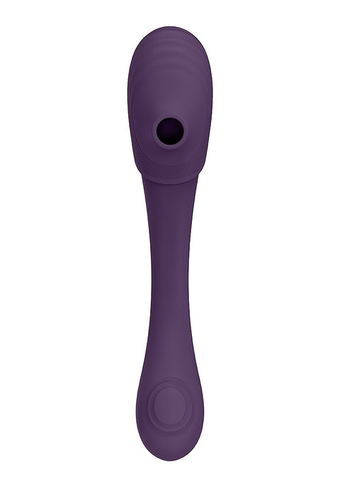 Vive Mirai Double-Ended Pulse Wave & Air Wave Bendable Vibrator - Purple