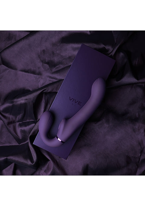 Vive Ai Dual Pulse-Wave & Airwave Strapless Strapon - Purple