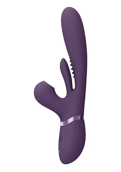 Vive Ena Thrusting G-Spot Flapper Air Wave Clit Stimulator - Purple