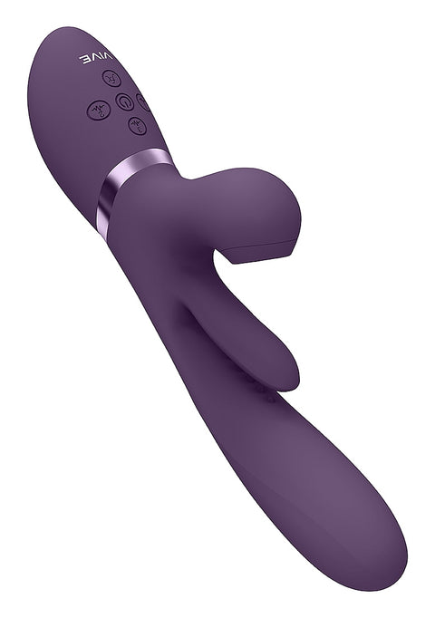 Vive Ena Thrusting G-Spot Flapper Air Wave Clit Stimulator - Purple