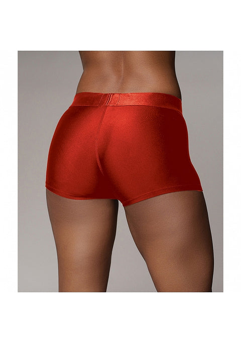 Ouch Vibrating Strap-on Boxer - Red - M/L