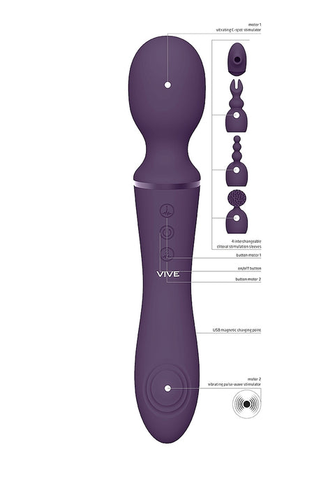 Vive Nami Pulse-Wave & Vibrating Wand - Purple