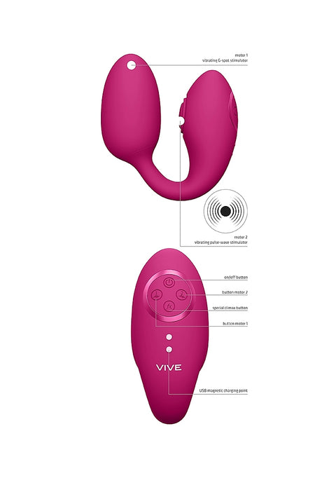 Vive Aika Rechargeable Pulse-Wave & Vibrating Silicone Egg - Pink