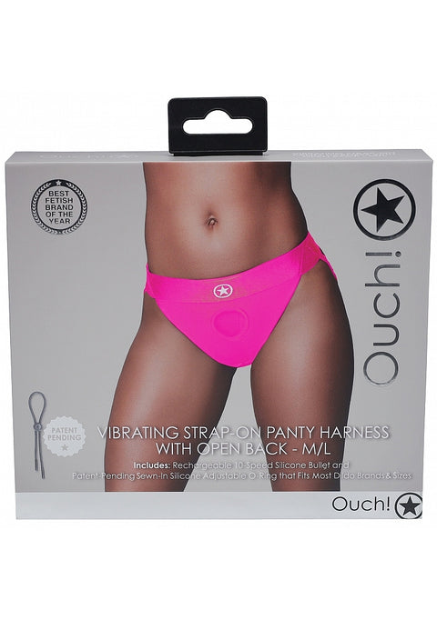 Ouch Vibrating Strapon Panty Harness Pink M/L