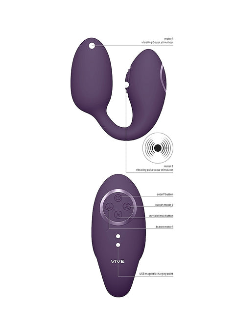 Vive Aika Rechargeable Pulse-Wave & Vibrating Silicone Egg - Purple