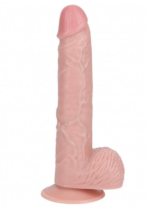 Realrock 9" Vibrating Cock With Balls - Regular Straight - Flesh