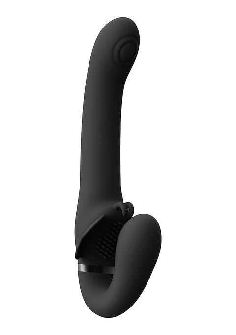 Vive Satu Rechargeable Pulse-Wave Strapless Strapon - Black