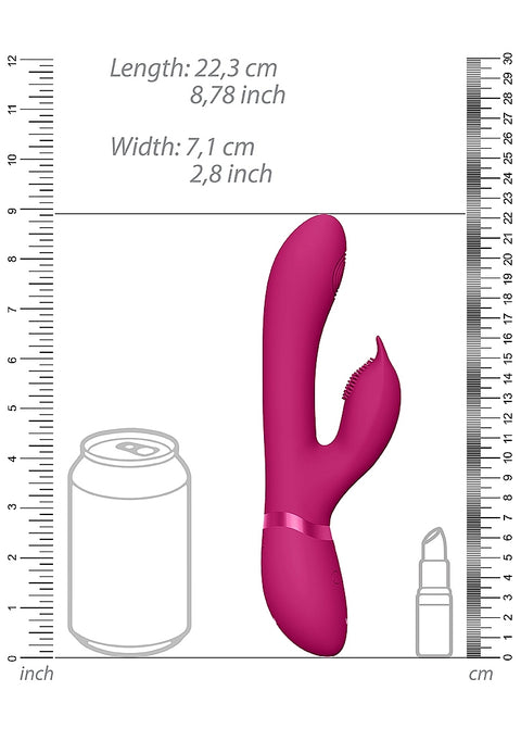 Vive Aimi Rechargeable Triple Motor Swinging Silicone Rabbit - Pink