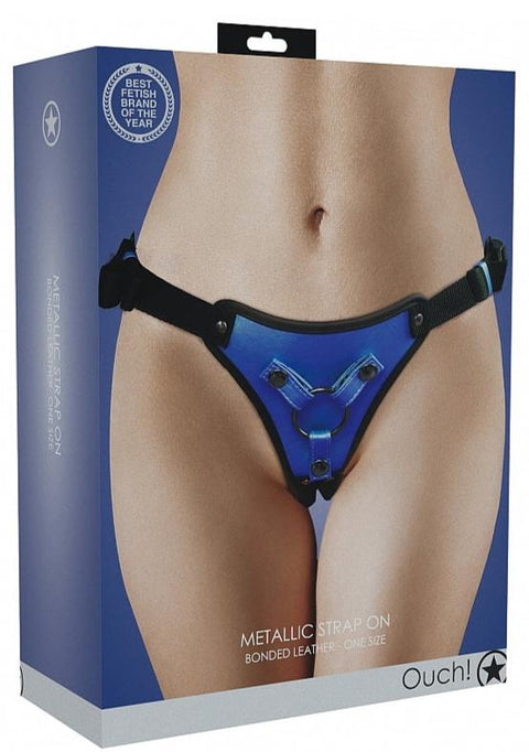 Ouch Metallic Strap-on Blue