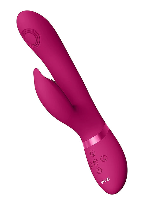 Vive Aimi Rechargeable Triple Motor Swinging Silicone Rabbit - Pink