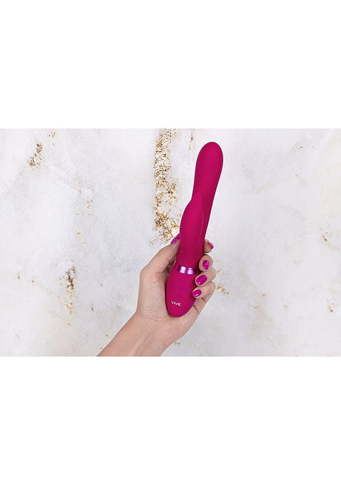 Vive Aimi Rechargeable Triple Motor Swinging Silicone Rabbit - Pink