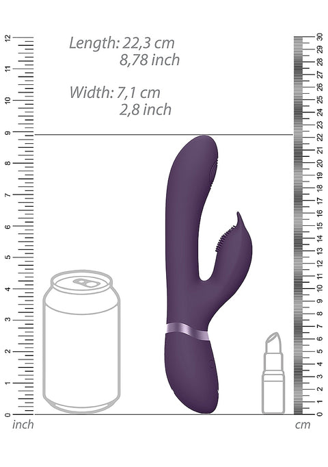 Vive Aimi Rechargeable Triple Motor Swinging Silicone Rabbit - Purple