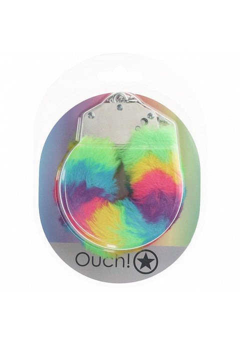 Ouch Fluffy Handcuffs Multicolour Bright