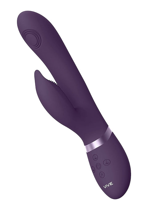 Vive Aimi Rechargeable Triple Motor Swinging Silicone Rabbit - Purple