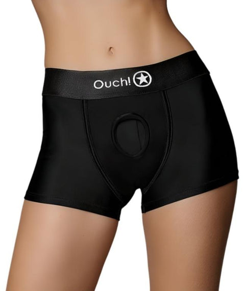 Ouch Vibrating Strap-on Boxer - Black - XS/S