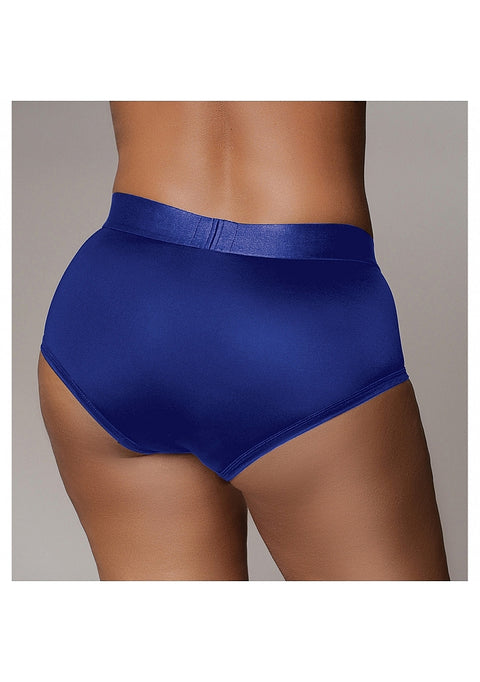 Ouch Vibrating Strap-on Brief - Royal Blue - XL/XXL