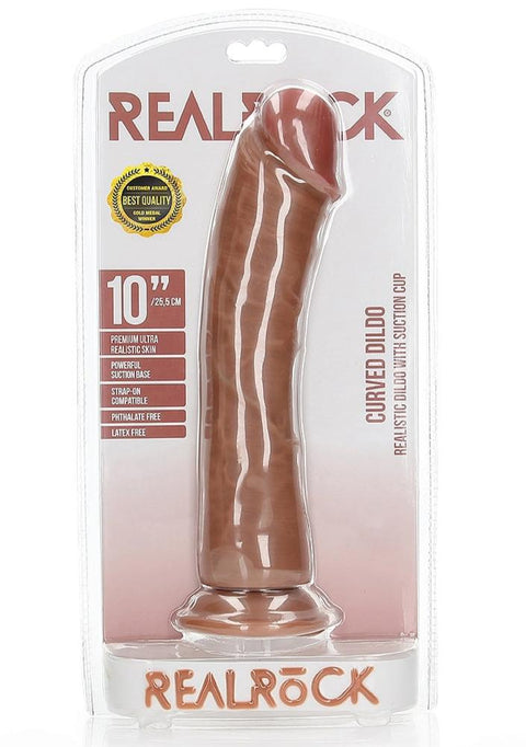 Realrock 10" Curved Dildo Tan