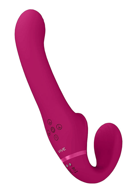 Vive Ai Dual Pulse-Wave & Airwave Strapless Strapon - Pink