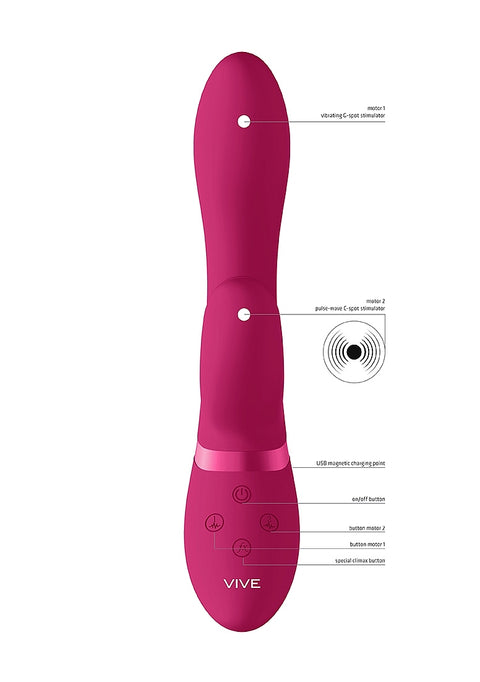 Vive Kyra Pulse-Wave Clitoral Rabbit Vibrator - Pink