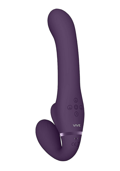 Vive Ai Dual Pulse-Wave & Airwave Strapless Strapon - Purple