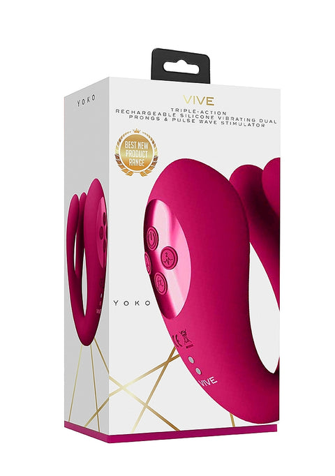 Vive Yoko Triple Action Vibrator with Clitoral Pulse Wave - Pink