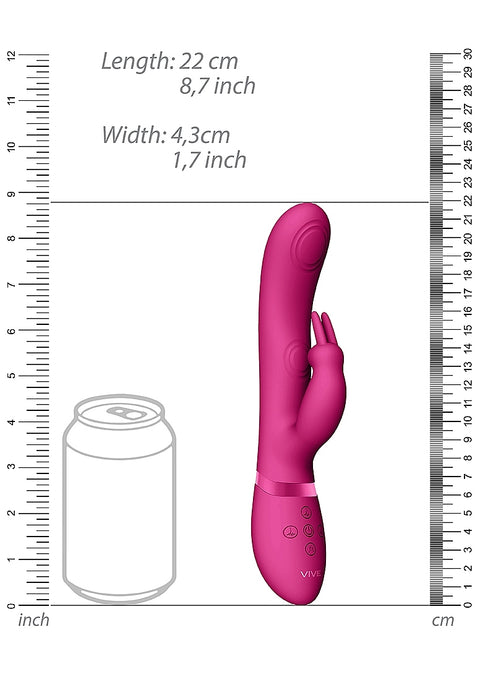 Vive May Rechargeable Silicone Dual Pulse Wave - Vibrating C & G-Spot Vibrator - Pink