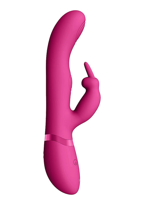 Vive May Rechargeable Silicone Dual Pulse Wave - Vibrating C & G-Spot Vibrator - Pink