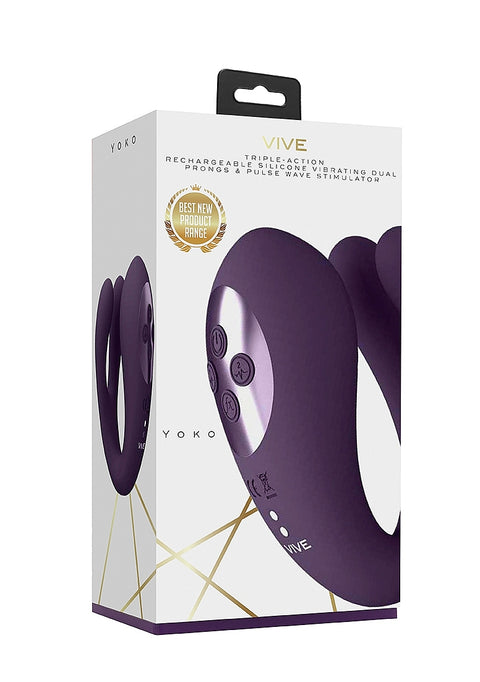 Vive Yoko Triple Action Vibrator with Clitoral Pulse Wave - Purple