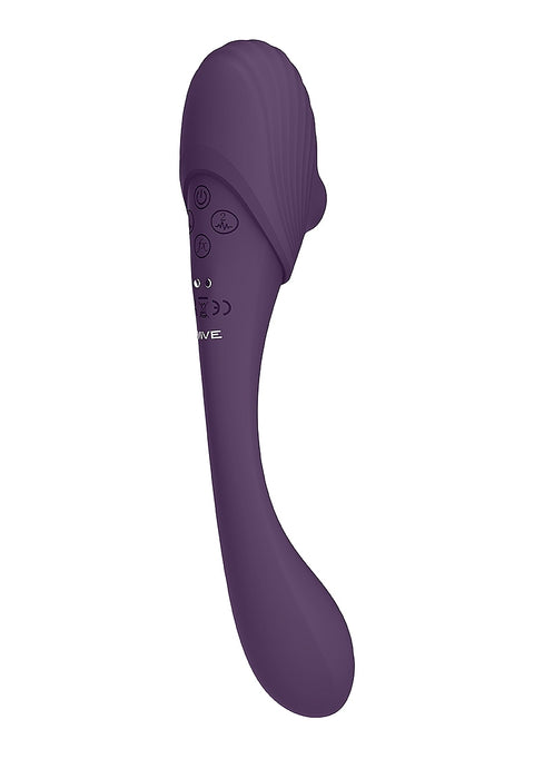 Vive Mirai Double-Ended Pulse Wave & Air Wave Bendable Vibrator - Purple